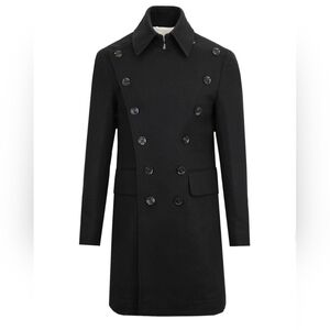Pretty Green The Beatles George Harrison Coat Black Wool Double-Breasted Medium
